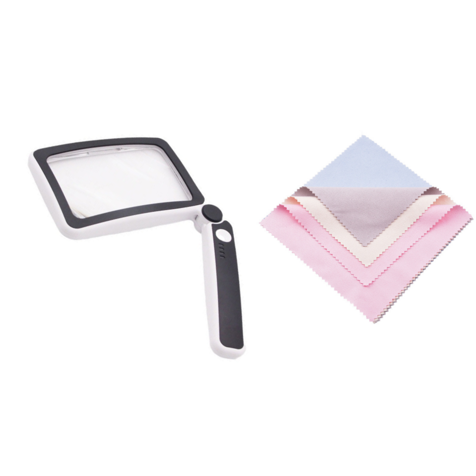 Folding Handheld Magnifying Glass With Light For Reading