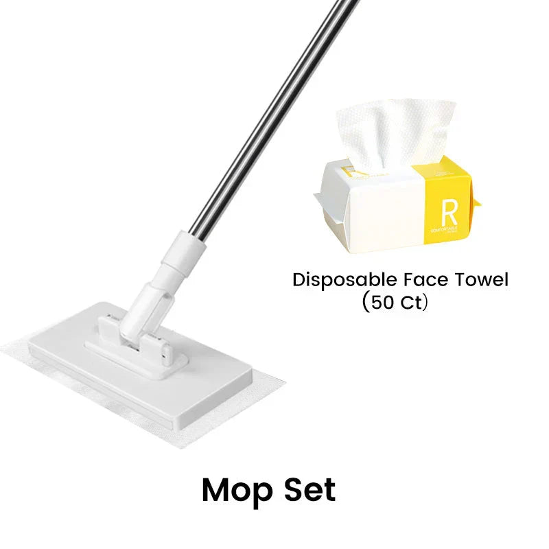 Flat Mop With Stainless Steel Handle, Come With Reusable Washable Mop Cloths