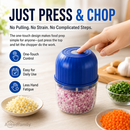Wireless Efficient Electric Mini Food Chopper Robust Motor, Smart Design & Stainless Steel Blades