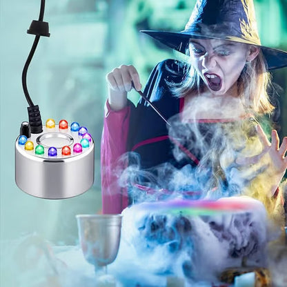 12 Led Ultrasonic Mist Maker Fogger Creates Cool Mist & Colourful Light Perfect For Humidifiers, Fountains Or Halloween Decor Runs Quietly In Water