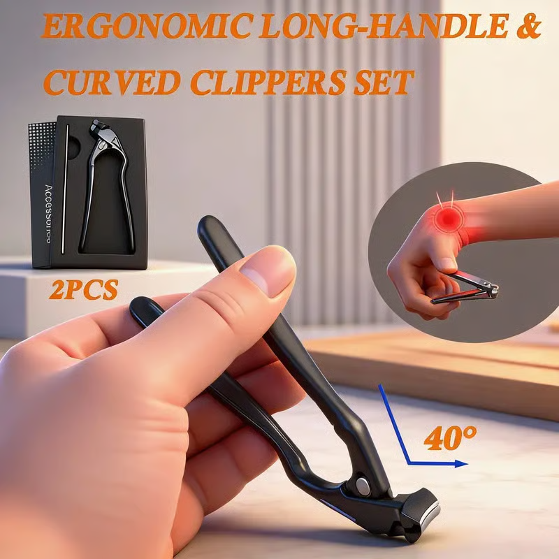 Perfect Curved Design Stainless Steel Nail Clipper Effortless Grip For Seniors 50