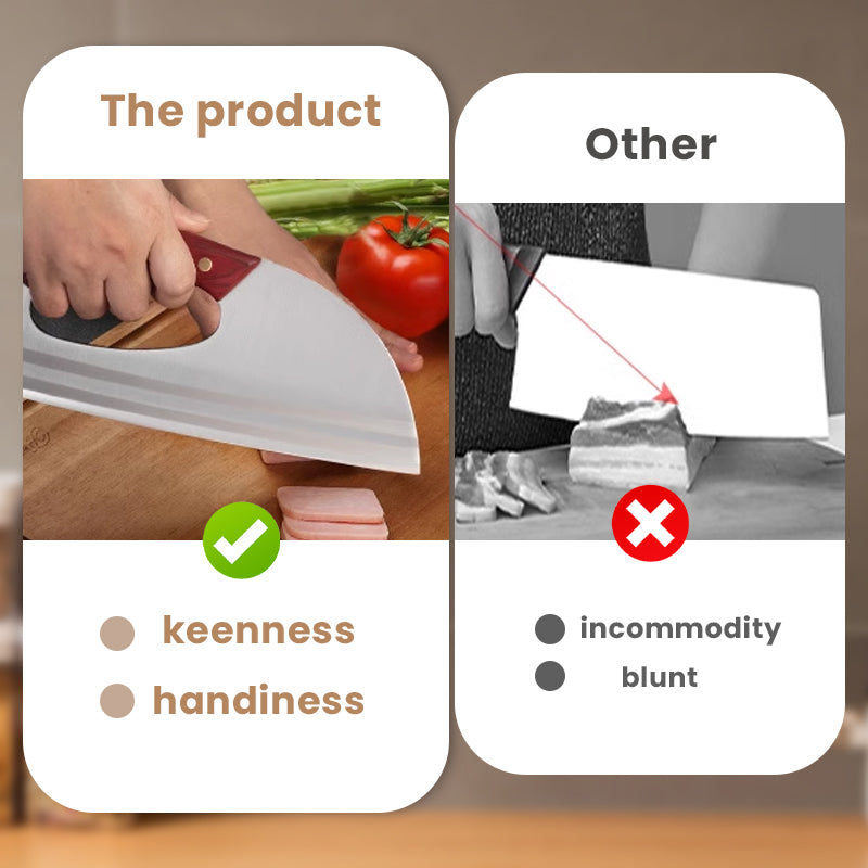 Ergonomic Kitchen Knife Front Handle Design, Effortlessly Cuts Vegetables And Meat. A Thoughtful Gift For Home Cooks