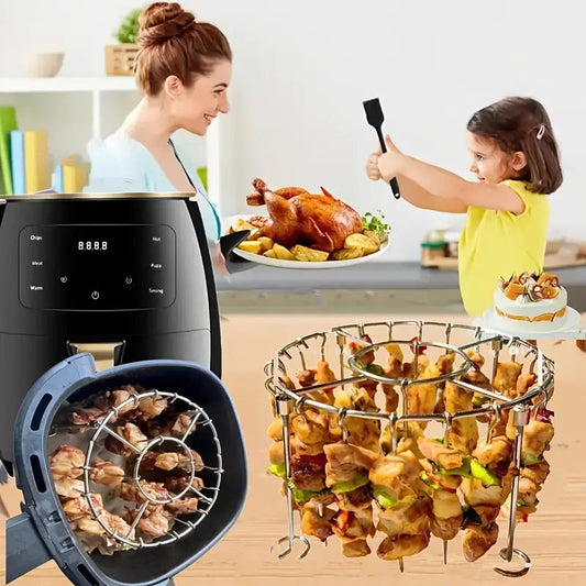 Stainless Steel Round Oven Grill With Skewer