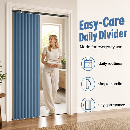 No Drill Magnetic Accordion Door Curtain