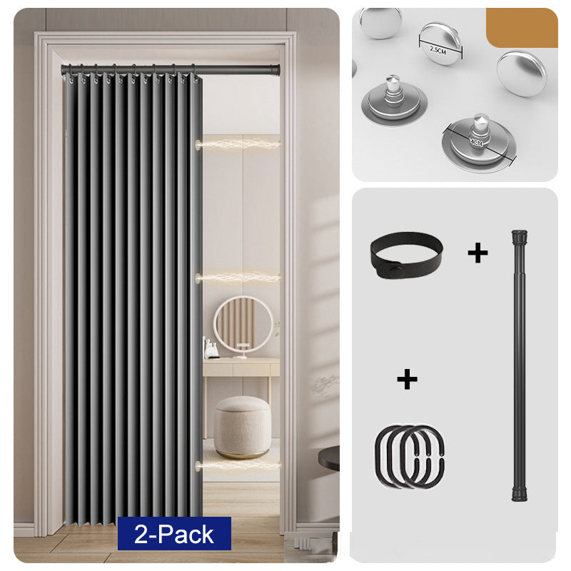 No Drill Magnetic Accordion Door Curtain