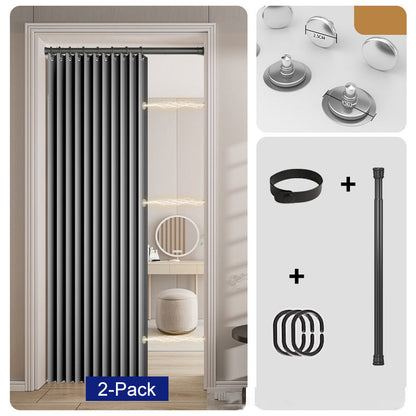 No Drill Magnetic Accordion Door Curtain