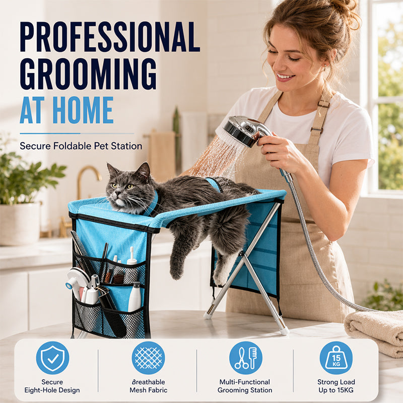 2 In 1 Foldable Pet Grooming Bed Grooming Table Cosy Bed In One Portable, Easy To Clean & Perfect For Home & Travel